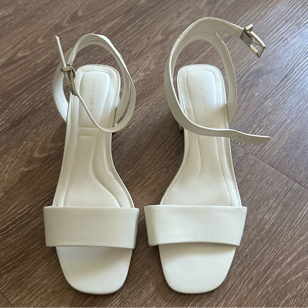 Vince camuto white strapped sandals